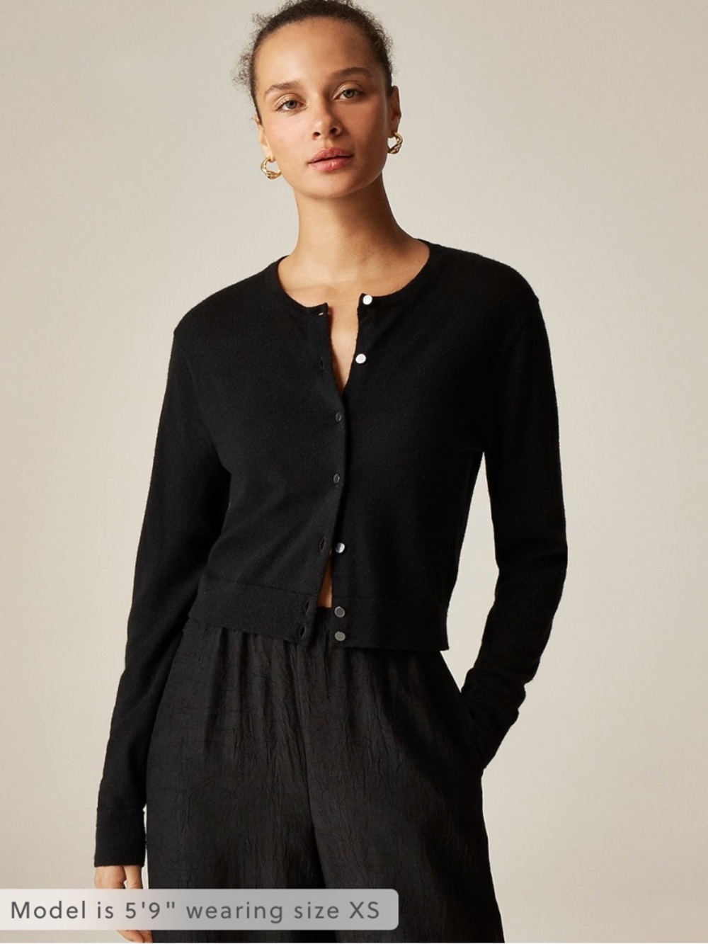 NWT! J. CREW Women’s Featherweight Cashmere Cardigan Jet Black Size XS *see note - Picture 2 of 16